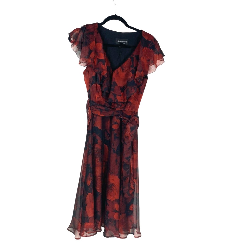 Connected Apparel Whimigoth Dark Fairy Floral Ruffles Dress Red Black Size 6